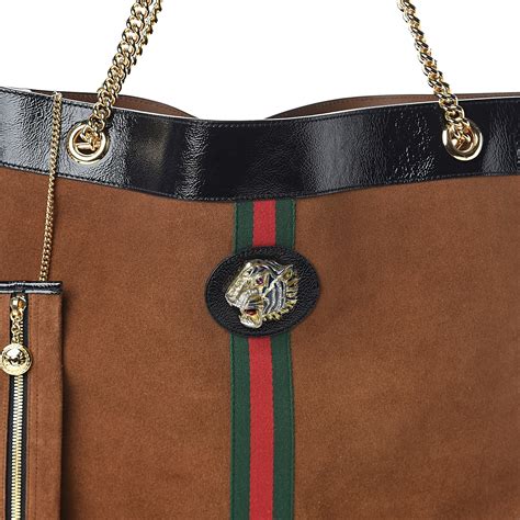 gucci brown xl diamante tote|gucci suede bag brown.